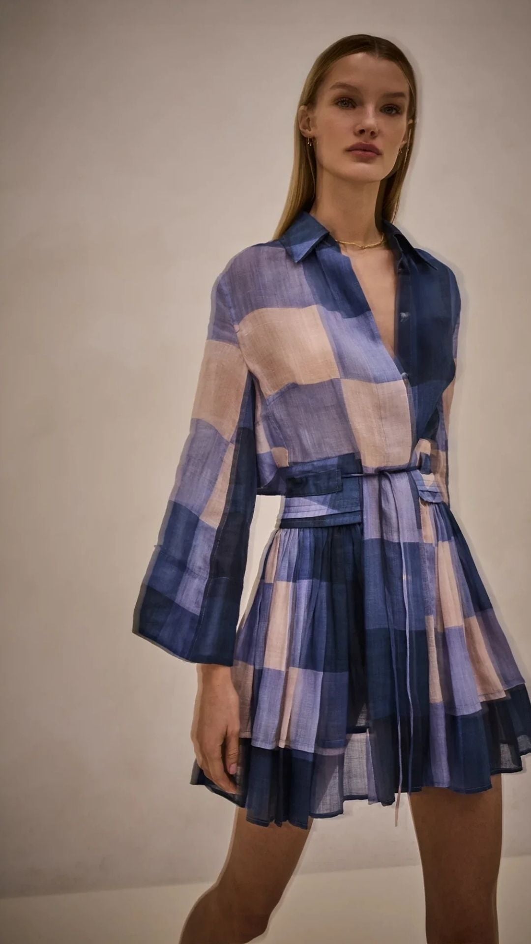 Aviv Ramie Dress Navy - Alexis