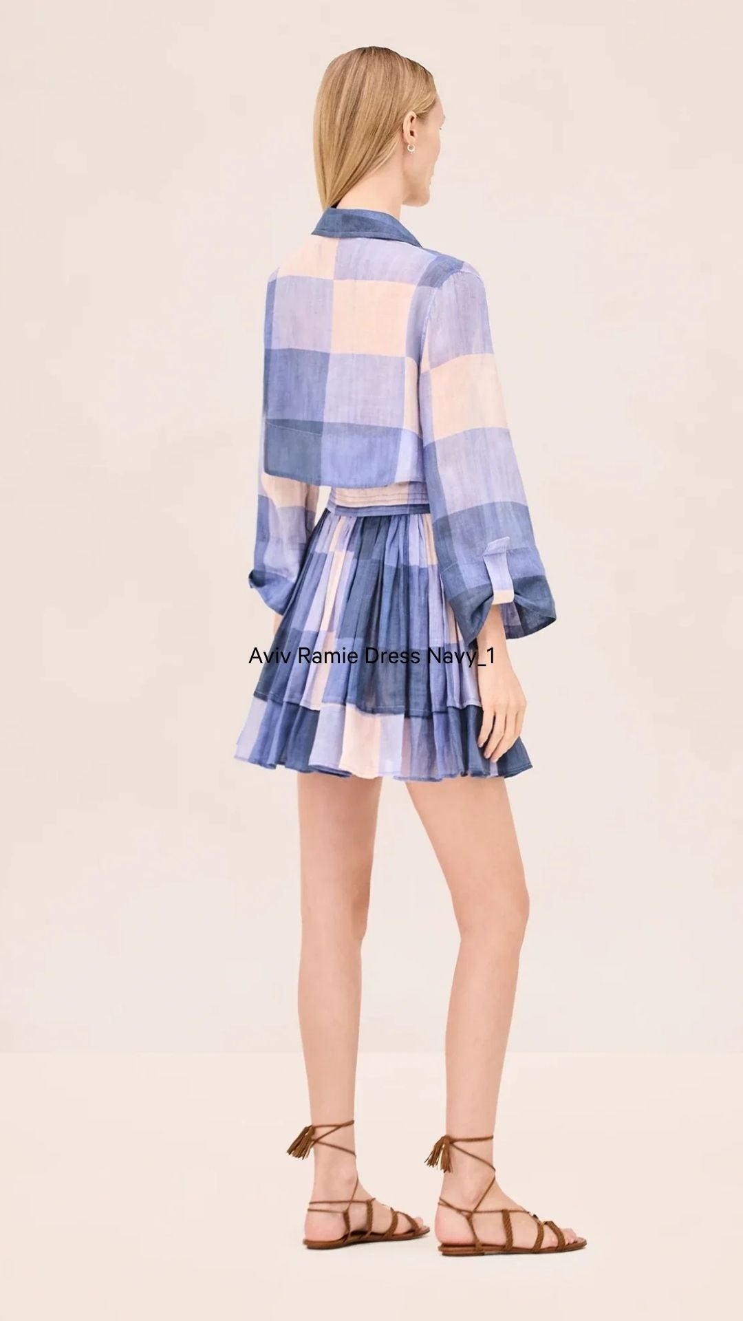 Aviv Ramie Dress Navy - Alexis
