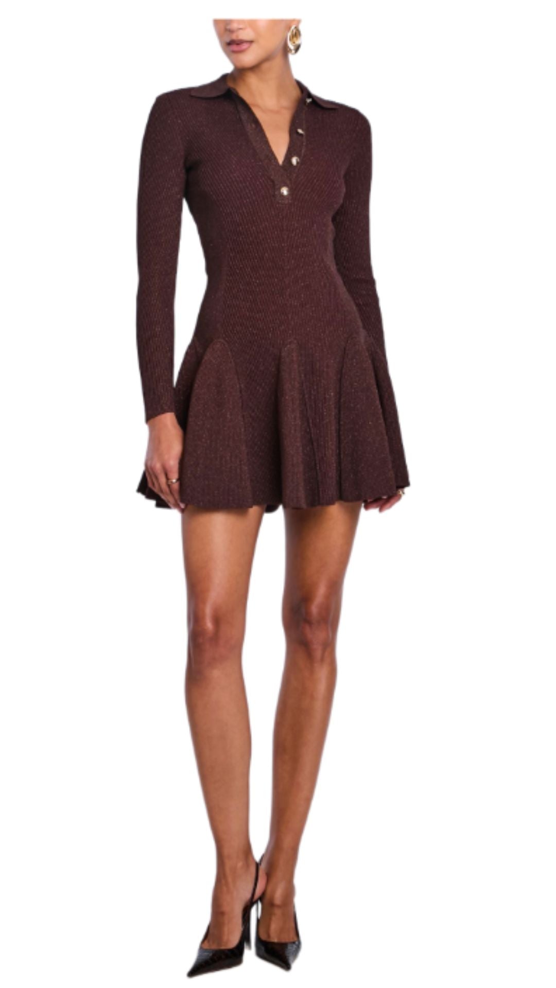 Biona Knit Dress in Mahogany - Retrofete