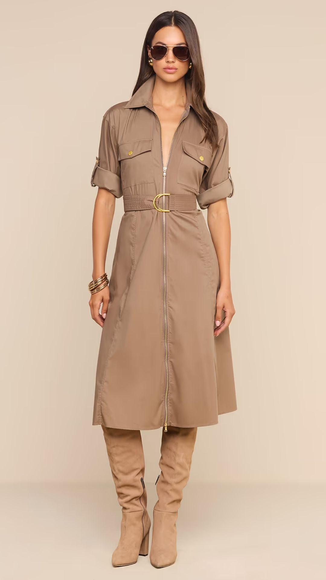 Callen Shirt Dress Cardamon - L'Agence