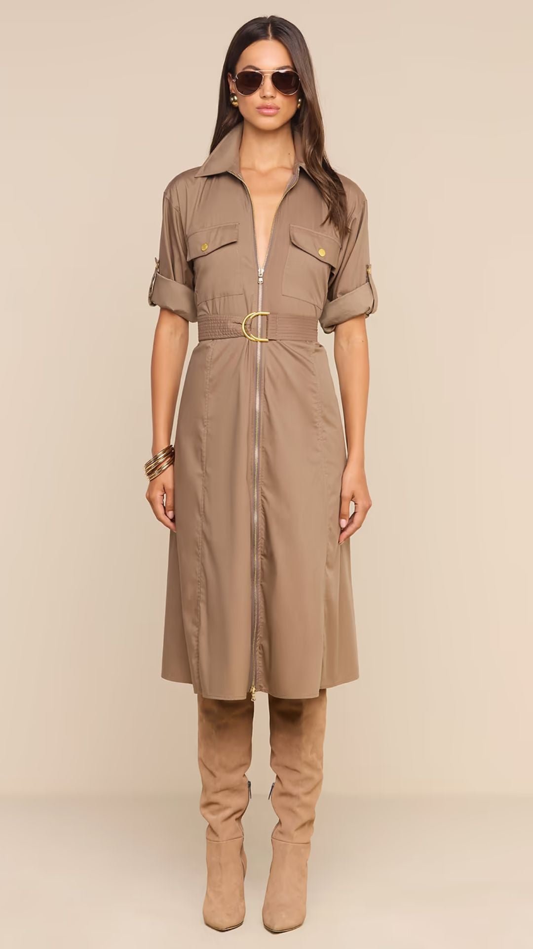 Callen Shirt Dress Cardamon - L'Agence