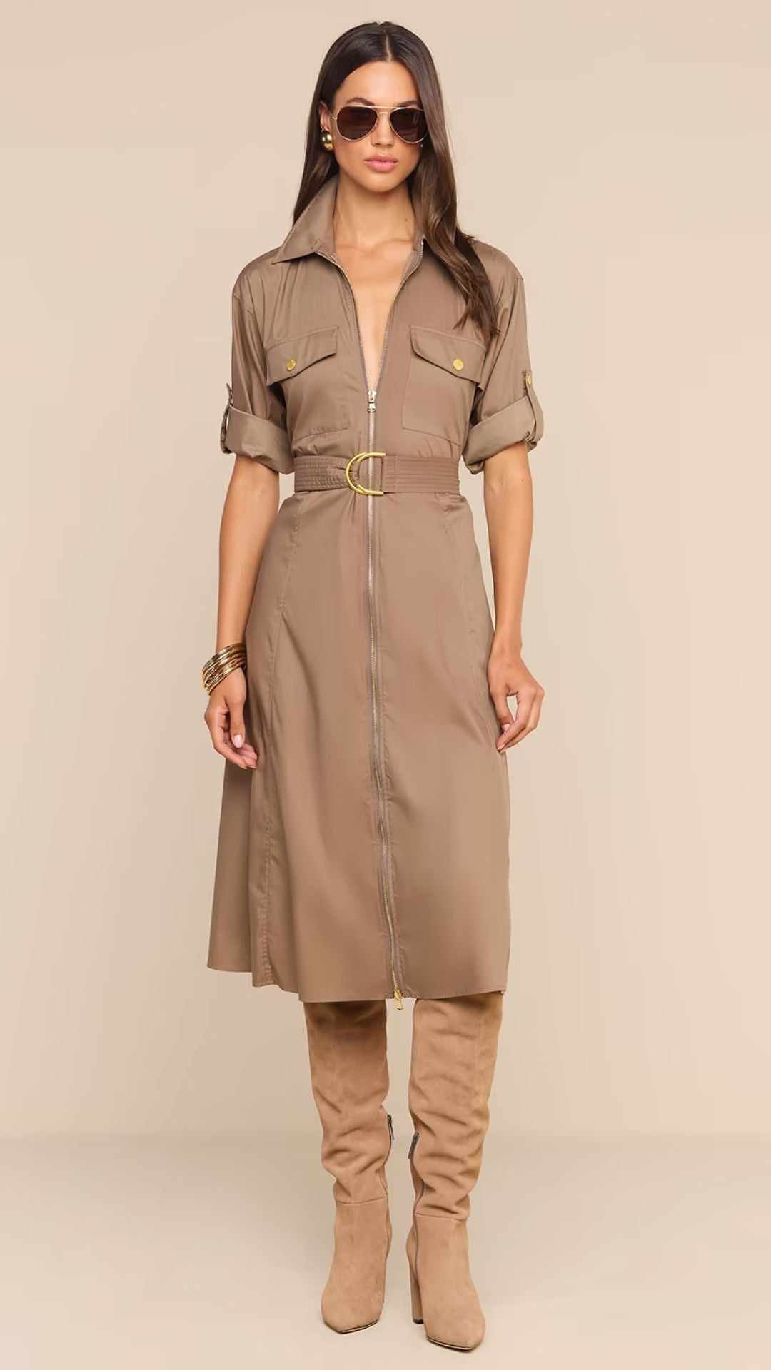 Callen Shirt Dress Cardamon - L'Agence