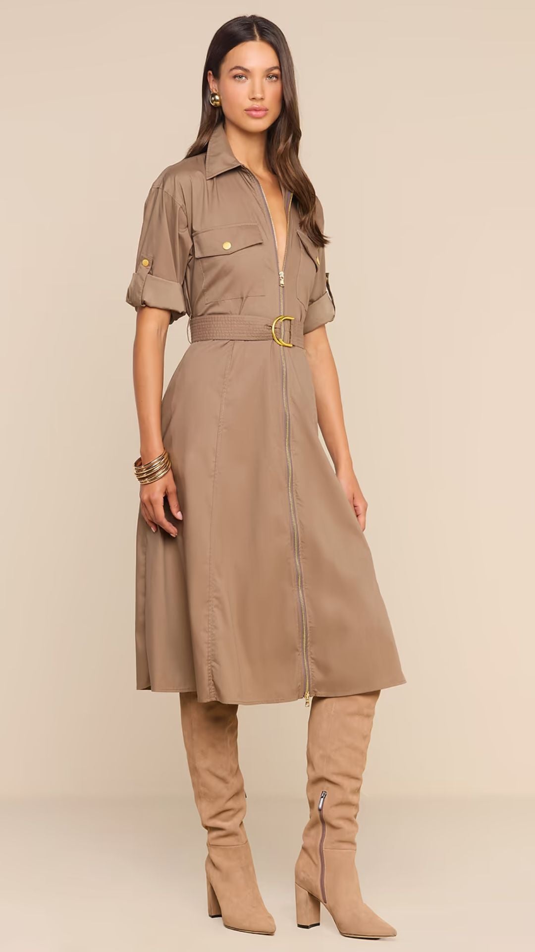 Callen Shirt Dress Cardamon - L'Agence