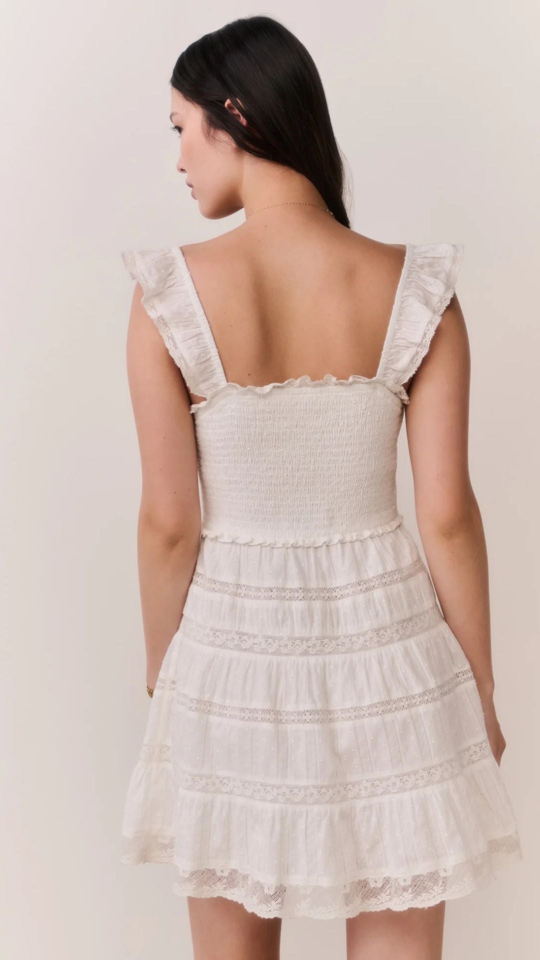Colbera Lace-Trimmed Cotton Mini Dress White - LoveShackFancy