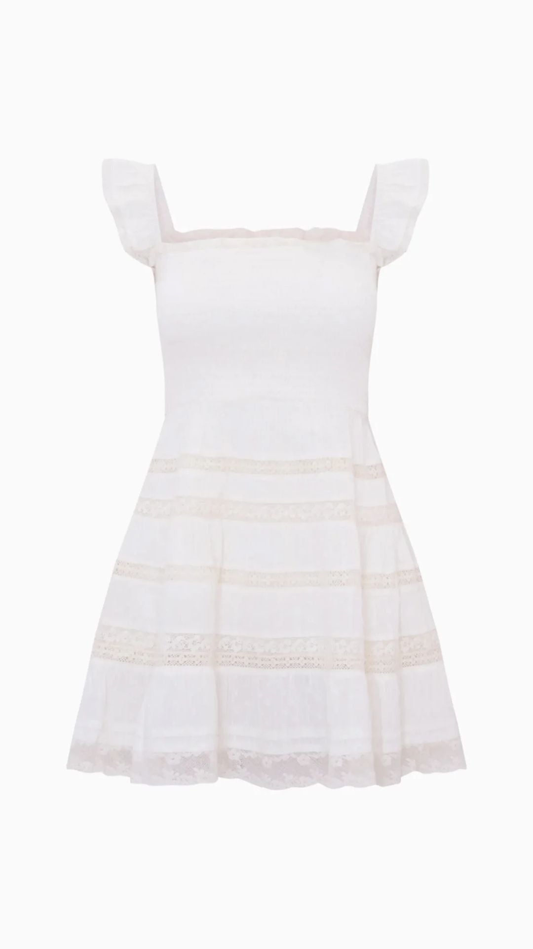 Colbera Lace-Trimmed Cotton Mini Dress White - LoveShackFancy