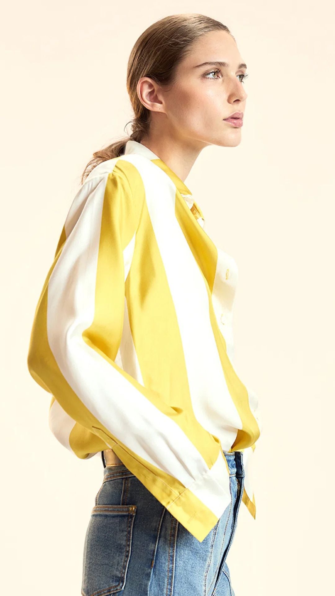 Collectible Yellow Stripe Silk Shirt - Cynthia Rowley