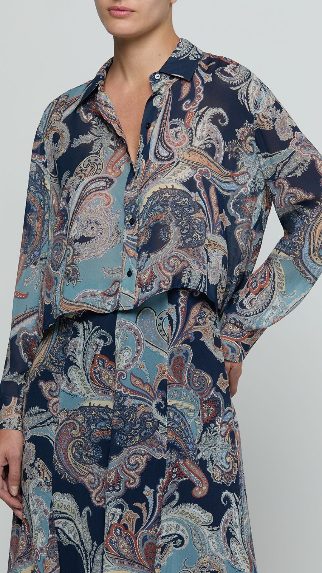 Cosette Shirt Midnight Multi Besarabian Paisley - L'Agence