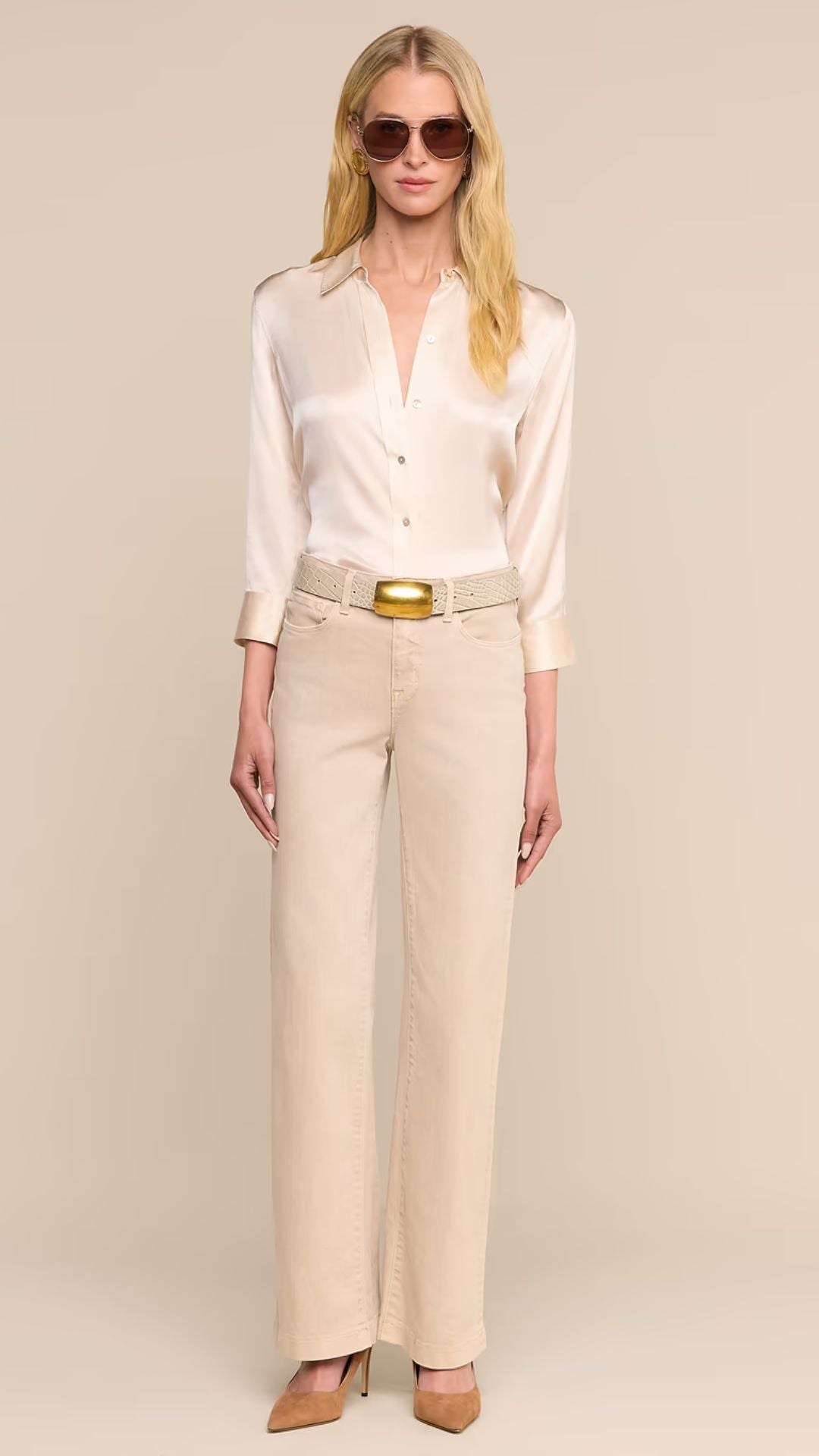 Dani Silk Blouse Champagne - L'Agence