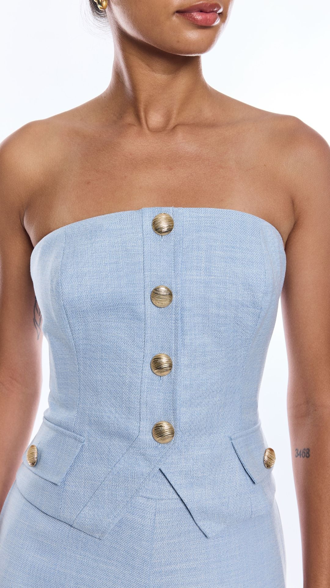 Ellery Chambray Suiting Bustier - Generation Love