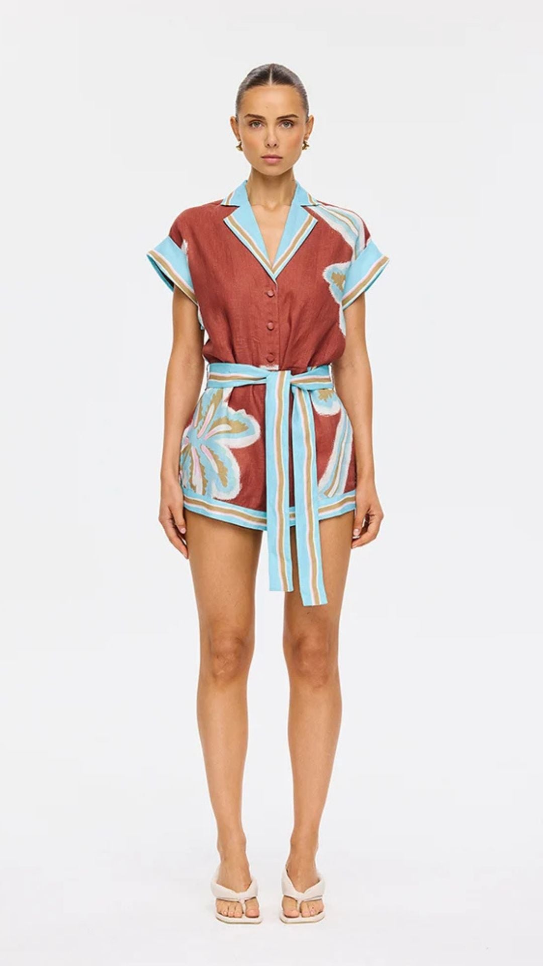Enzo Playsuit Maroon - Kivari