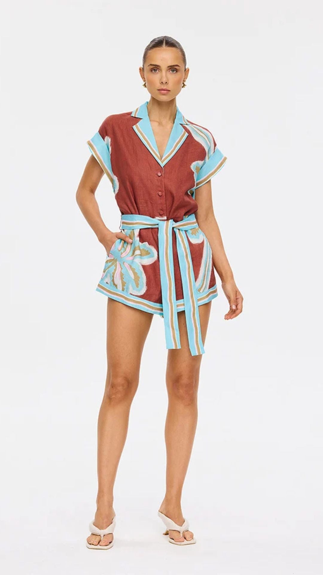Enzo Playsuit Maroon - Kivari