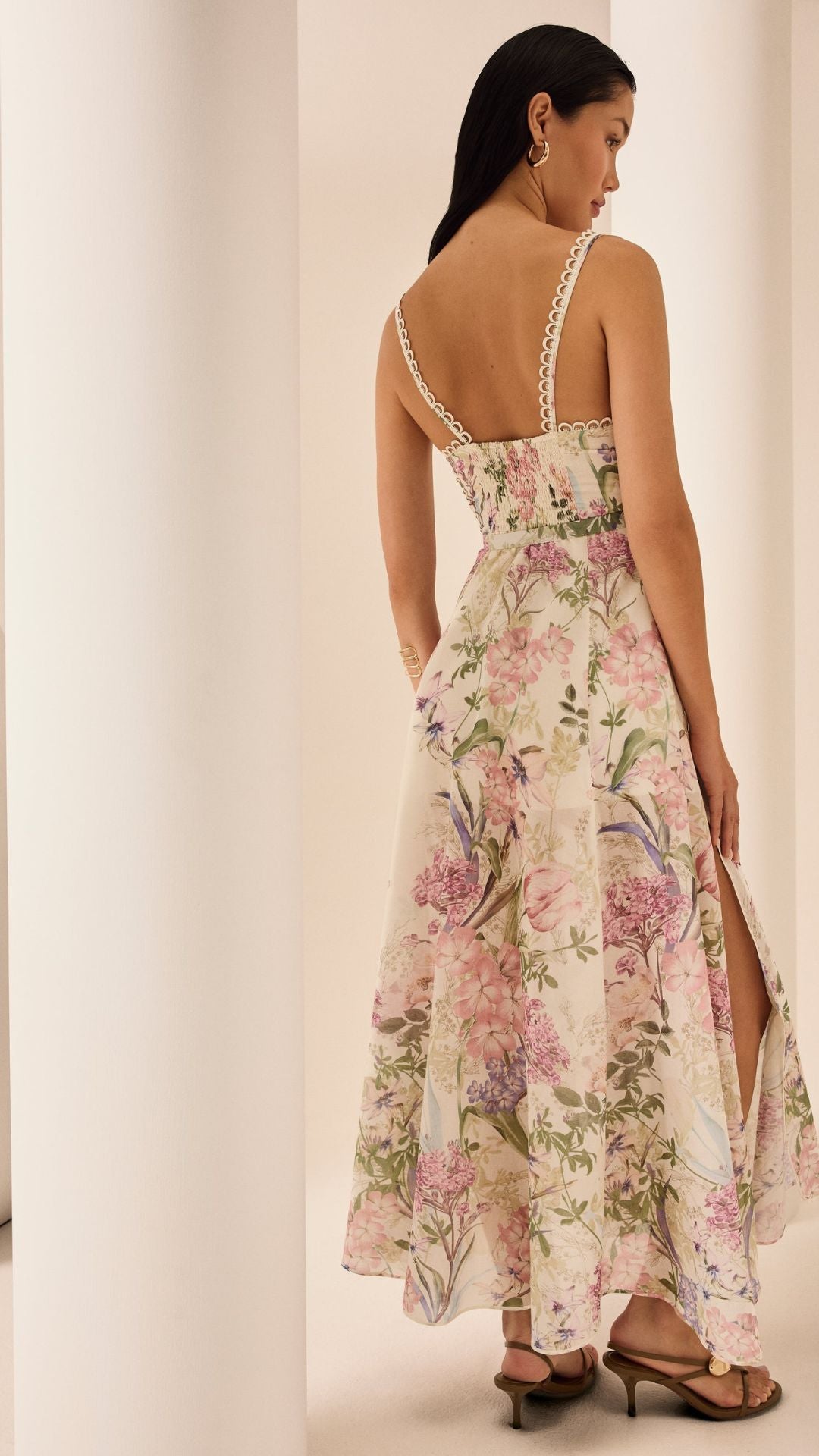 Iraso Long Dress in Cream Botanic - Charo Ruiz