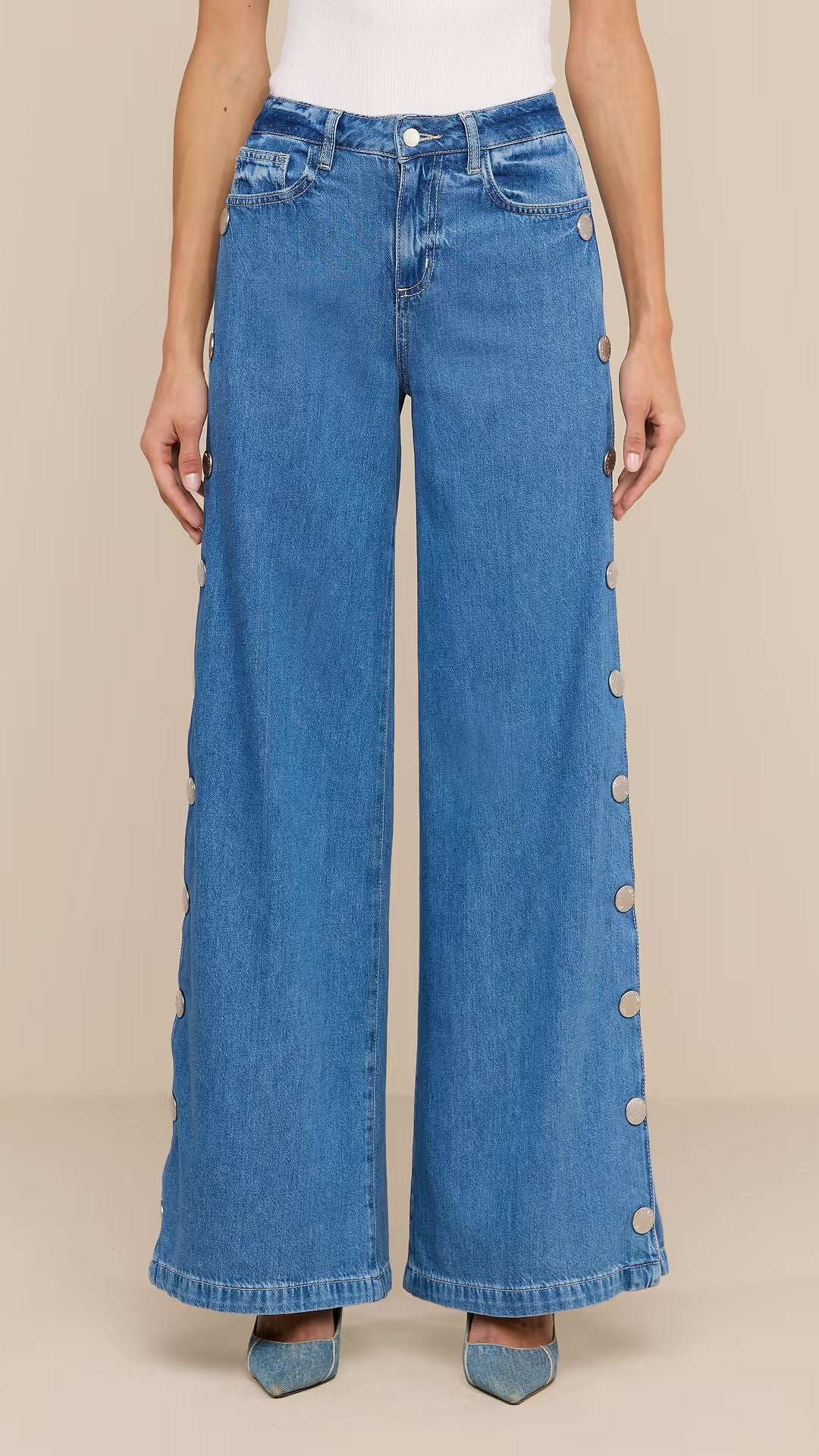Jennings Snap Wide-Leg Jean Torsten - L'Agence