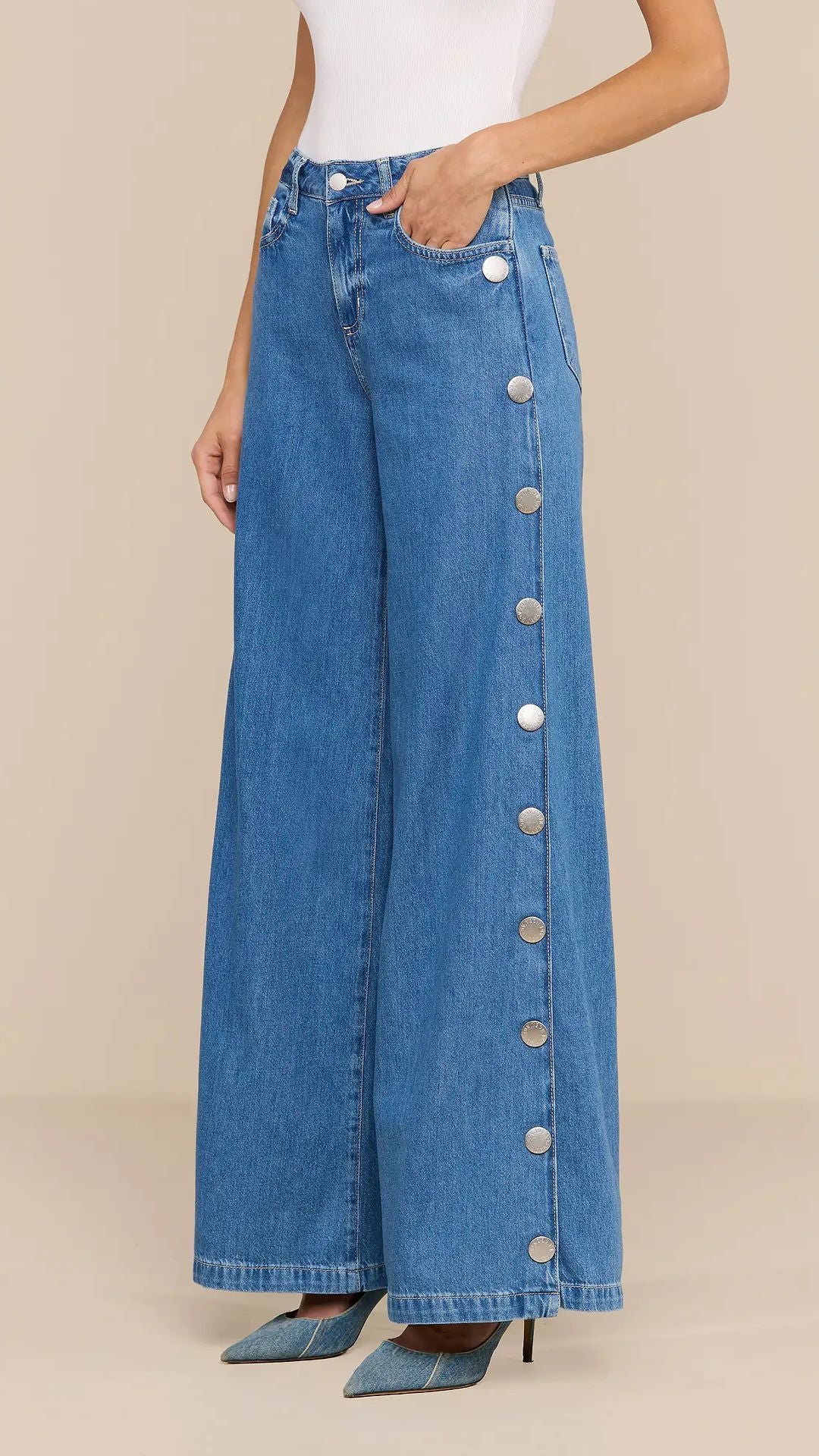 Jennings Snap Wide-Leg Jean Torsten - L'Agence