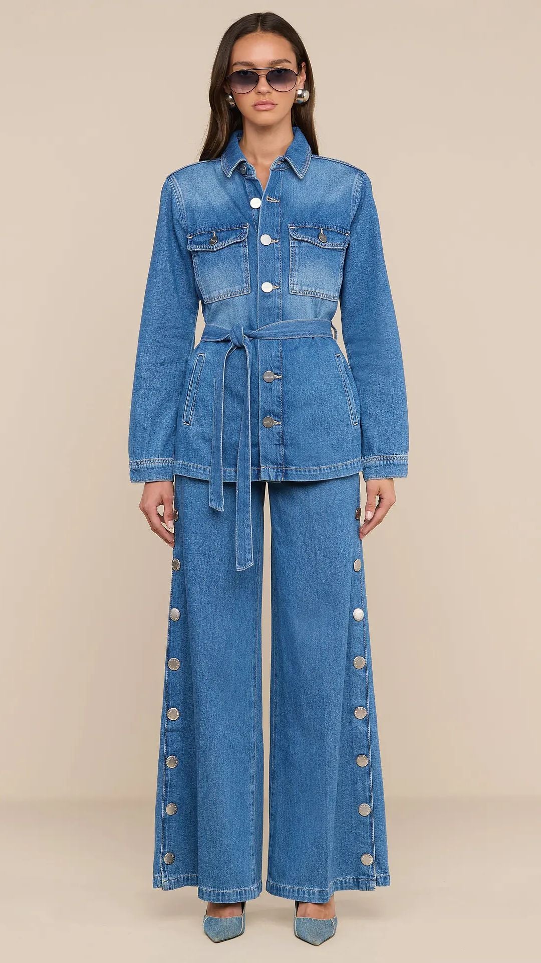Jennings Snap Wide-Leg Jean Torsten - L'Agence