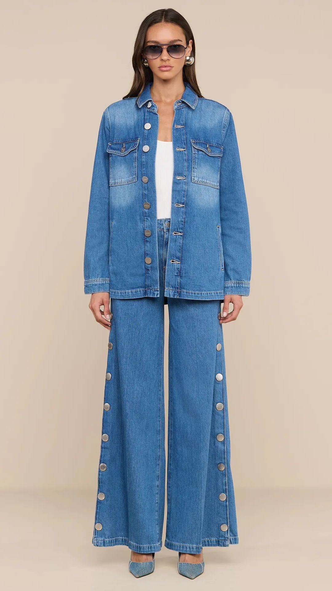 Jennings Snap Wide-Leg Jean Torsten - L'Agence