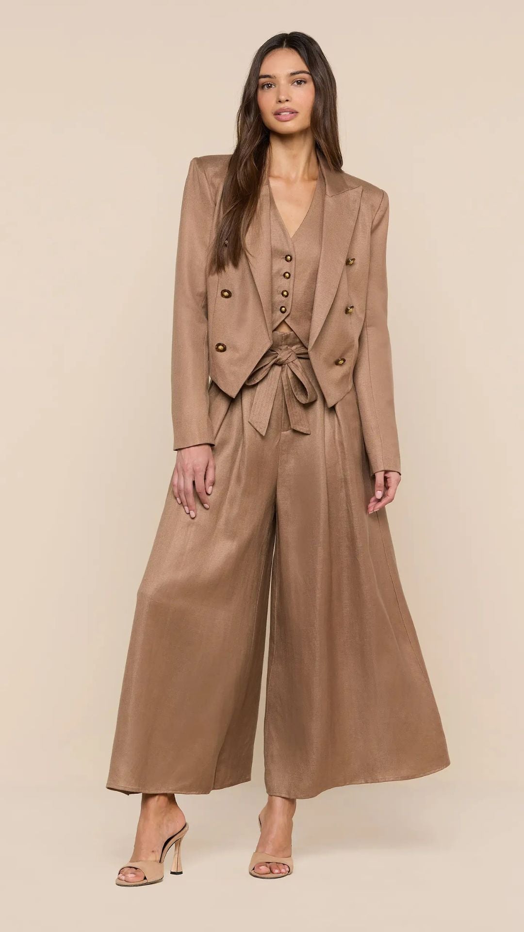 Lila Linen-Blend Blazer Barley - L'Agence