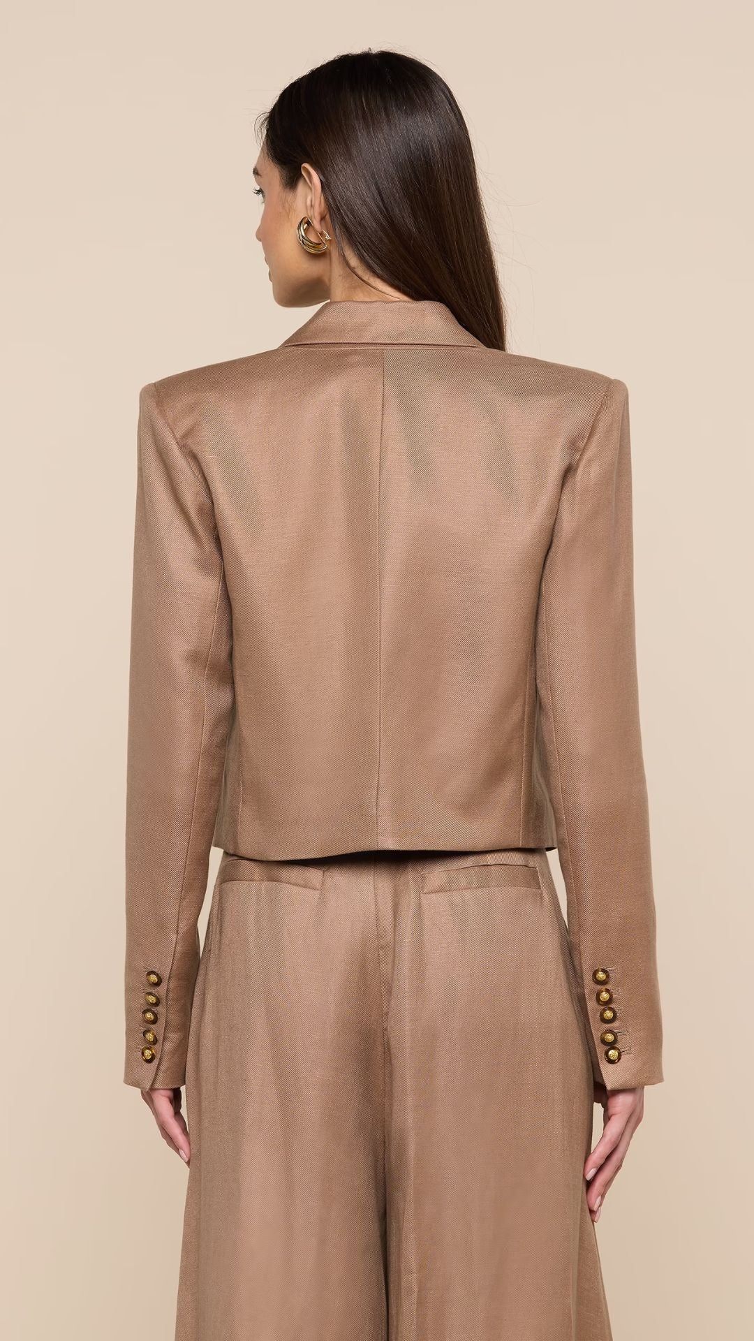 Lila Linen-Blend Blazer Barley - L'Agence