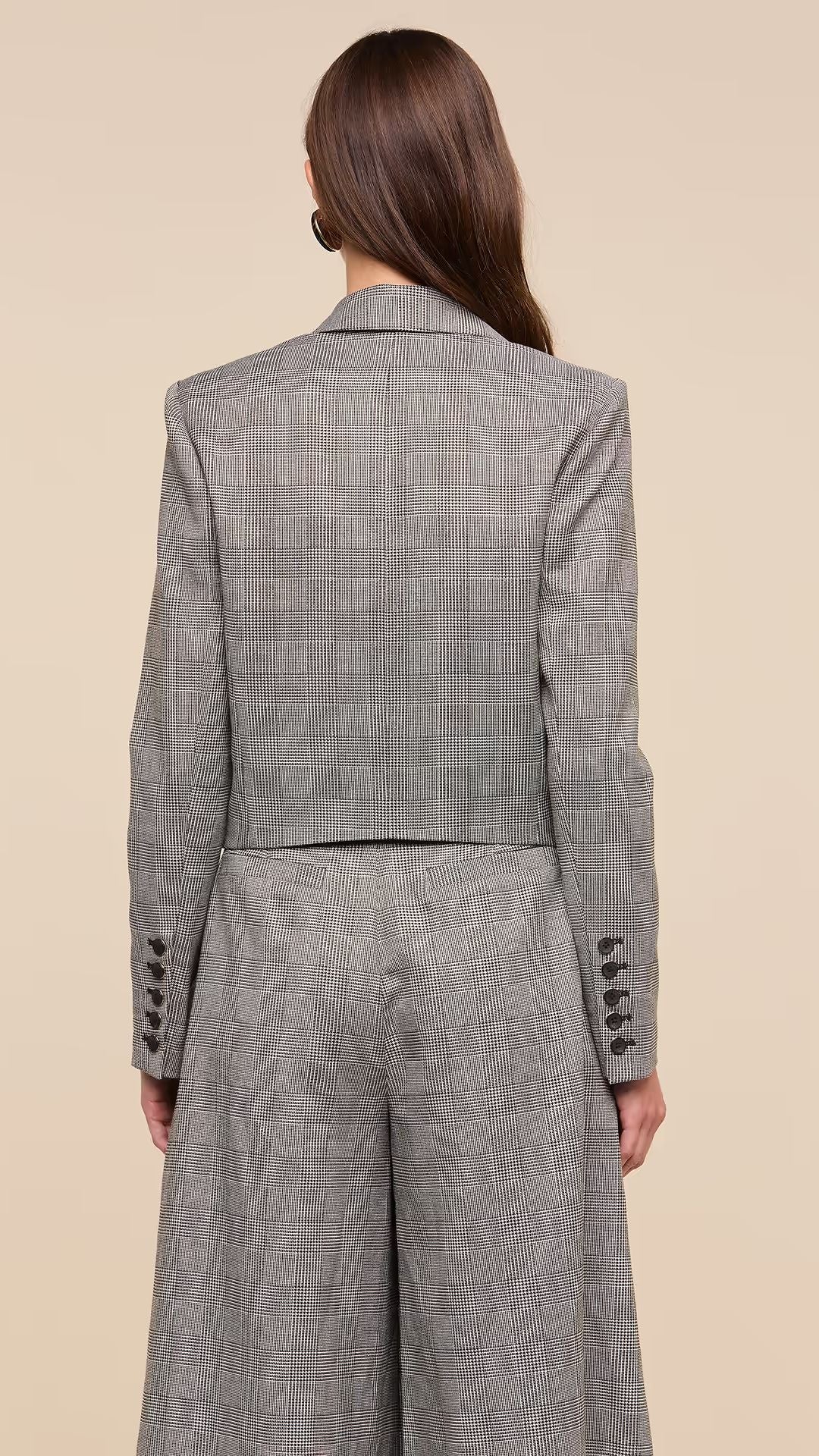 Lila Tweed Blazer Beige Black - L'Agence