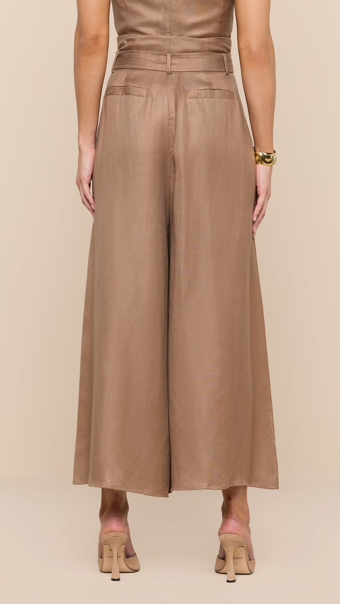 Lowen Linen-Blend Pant Barley - L'Agence