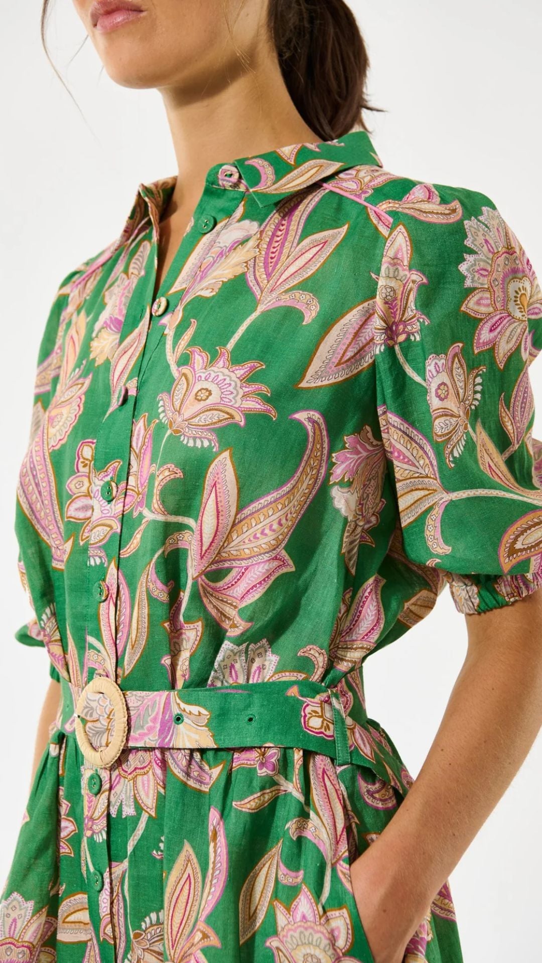 Marydea NS - Dress - Paisley Full Green - Dea Kudibal