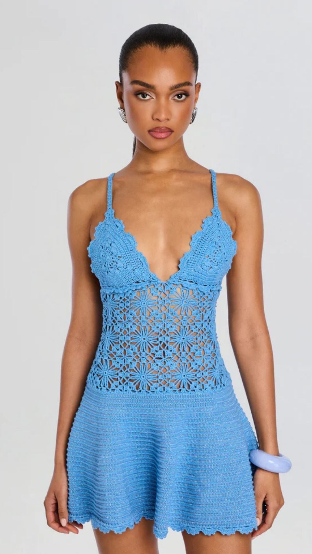 Miles Crochet Dress Metallic L'Acqua - Retrofete
