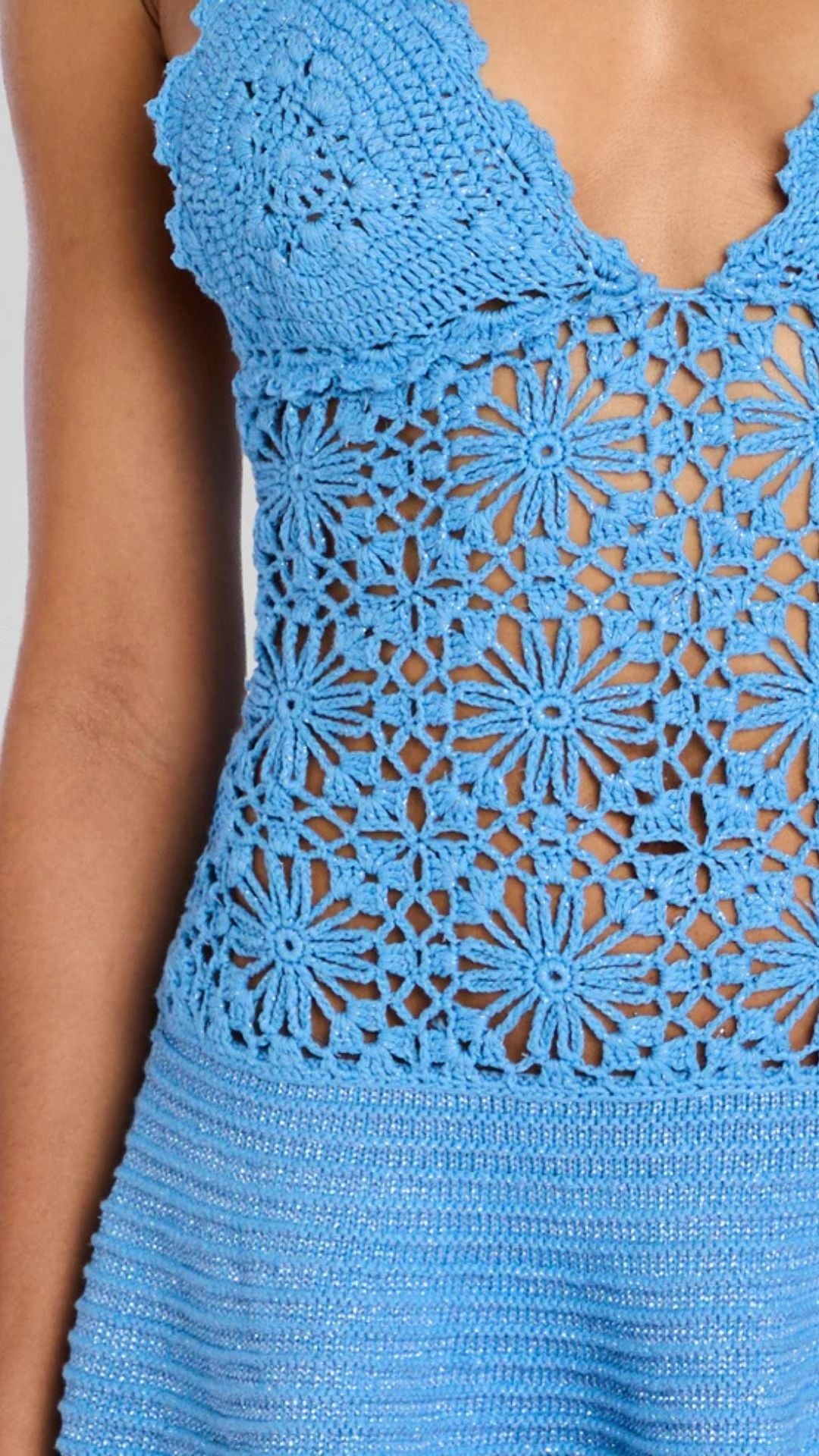Miles Crochet Dress Metallic L'Acqua - Retrofete
