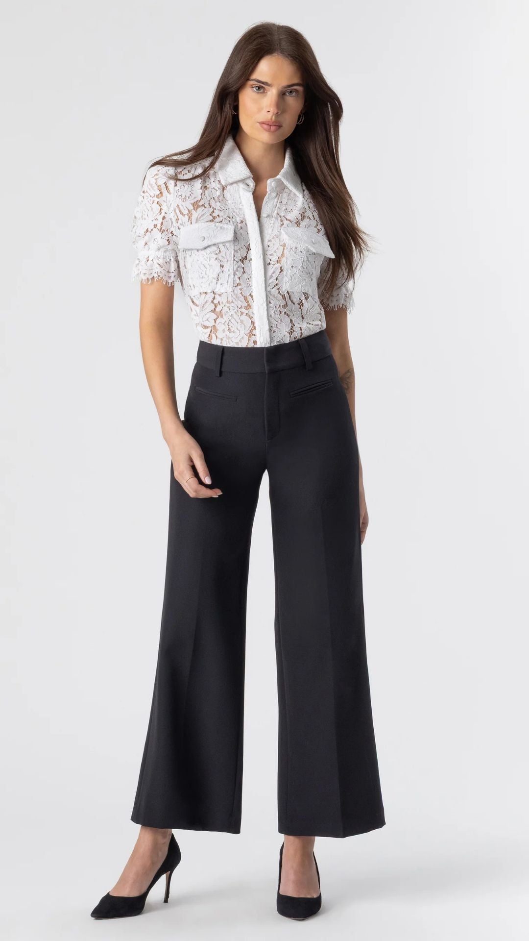Mina Lace Shirt - White - Generation Love