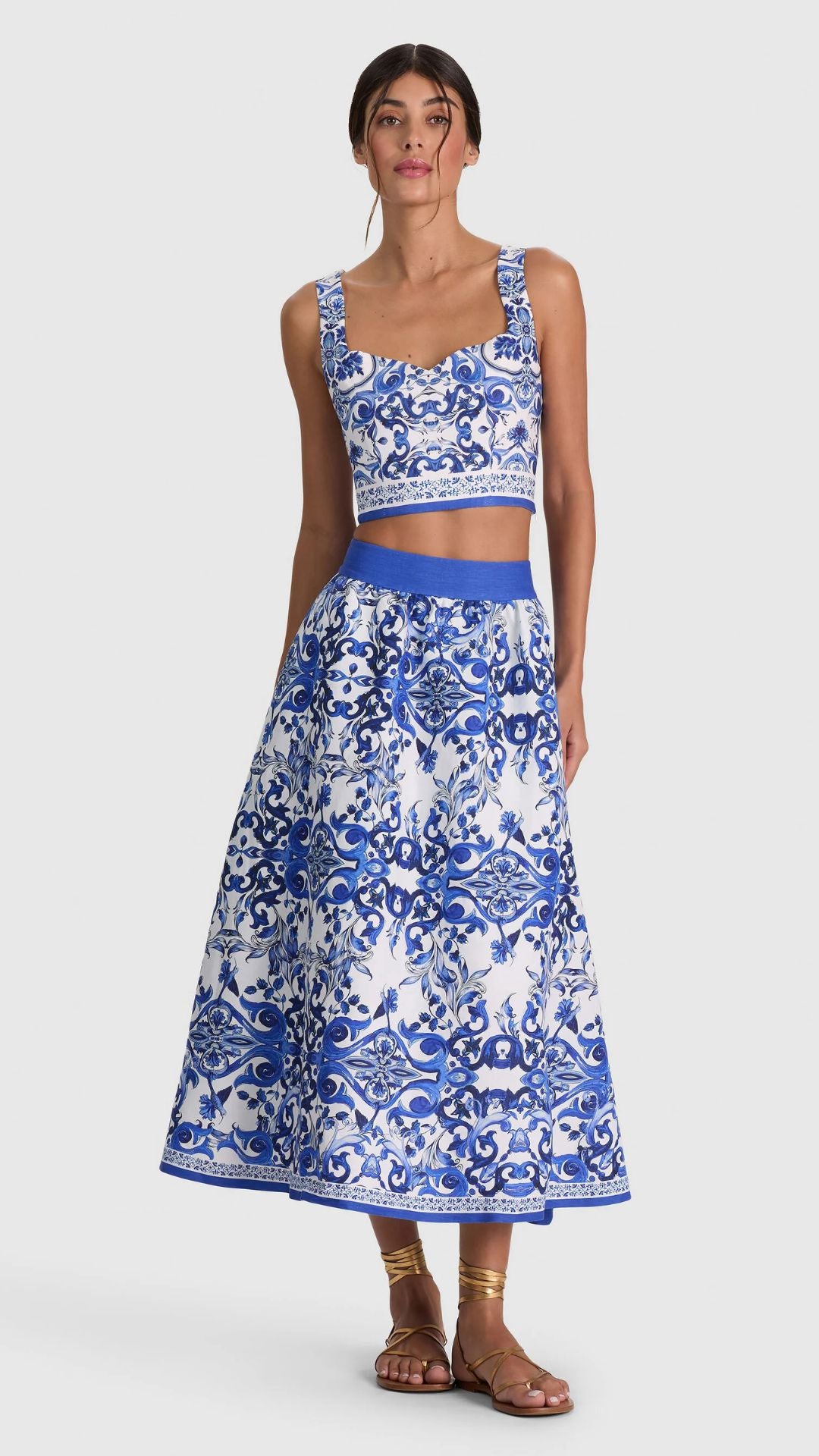 Miriam Linen Sweetheart Top Solstice - Alice and Olivia