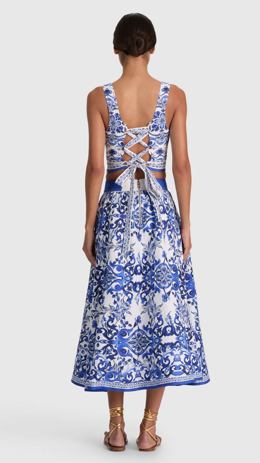 Miriam Linen Sweetheart Top Solstice - Alice and Olivia