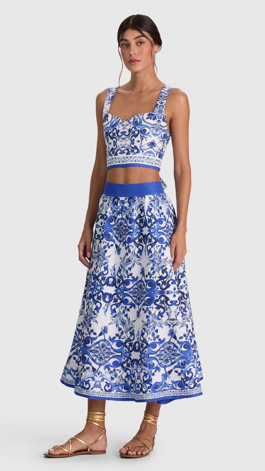 Miriam Linen Sweetheart Top Solstice - Alice and Olivia