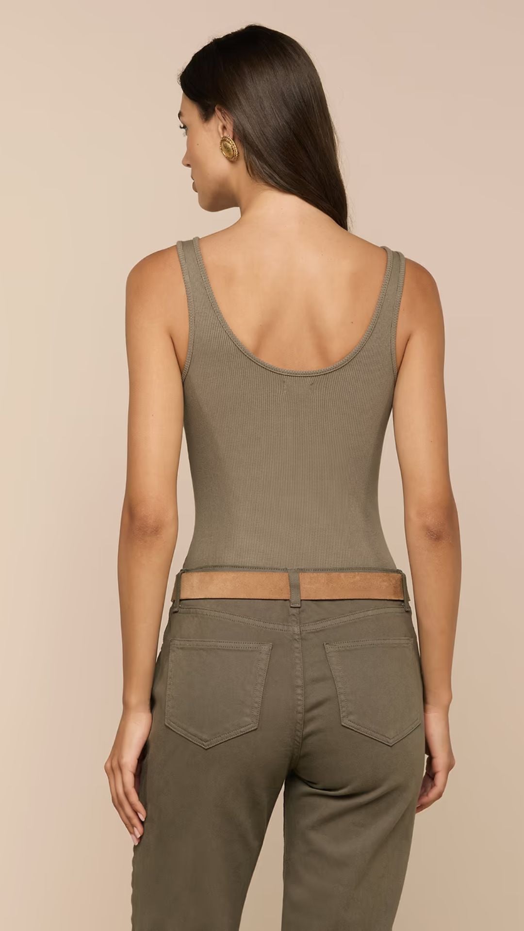 Nica Scoopneck Bodysuit Smokey Olive - L'Agence
