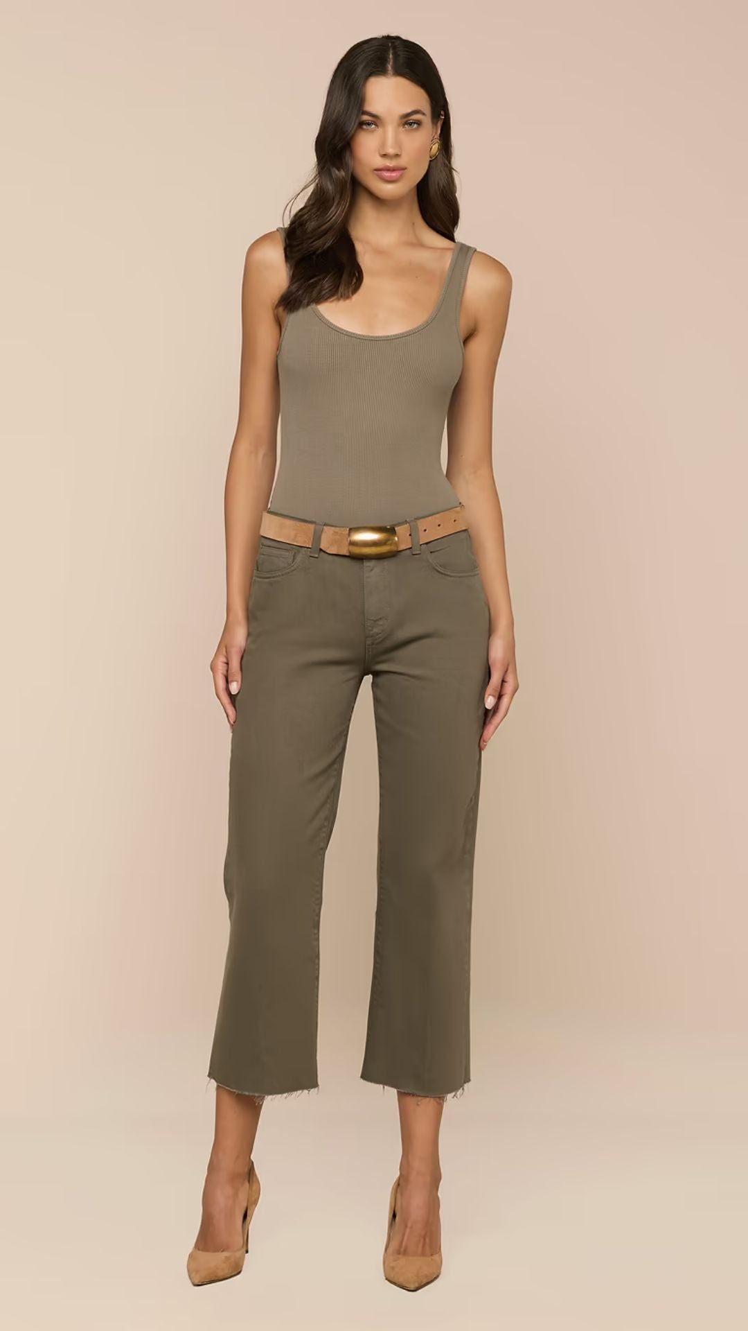 Nica Scoopneck Bodysuit Smokey Olive - L'Agence