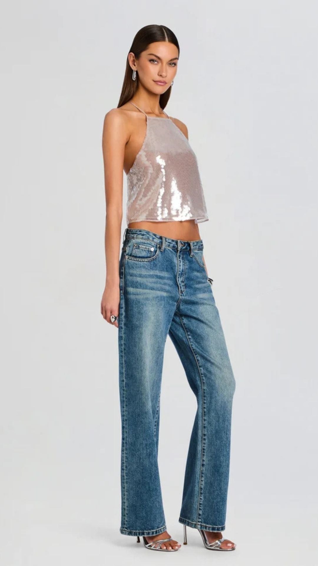 Norma Sequin Top in Truffle - Retrofete