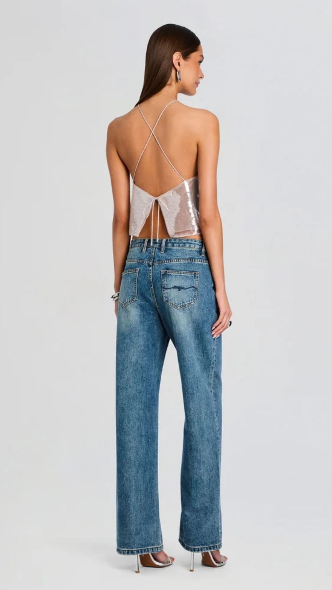 Norma Sequin Top in Truffle - Retrofete