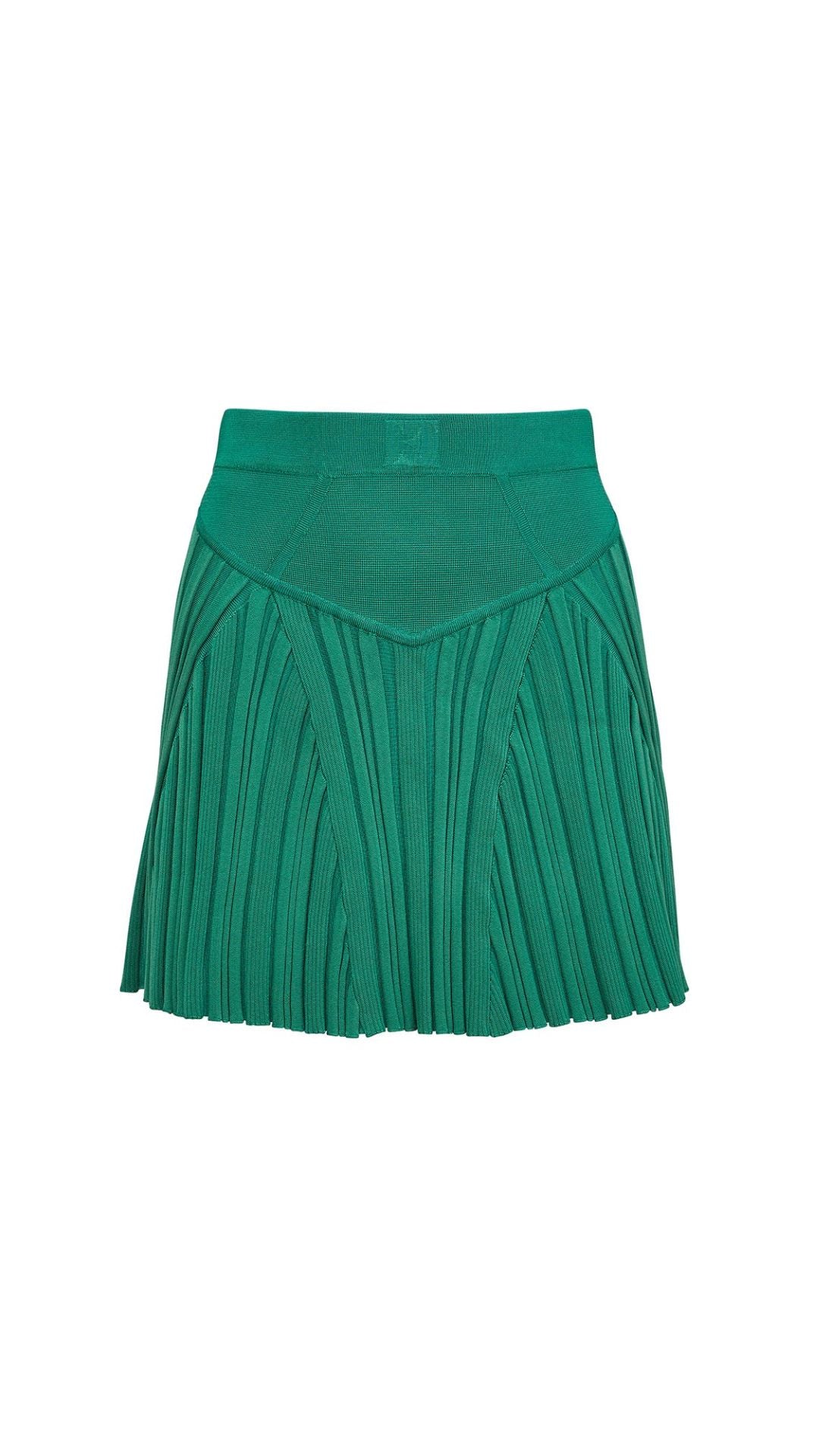 Rib Flared Skirt in Green - Fleur Du Mal