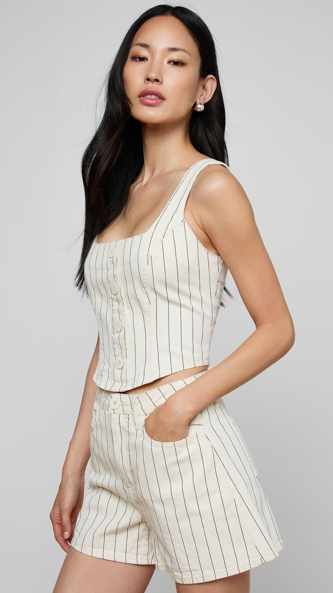 Saga Button Front Tank Top - L'Agence