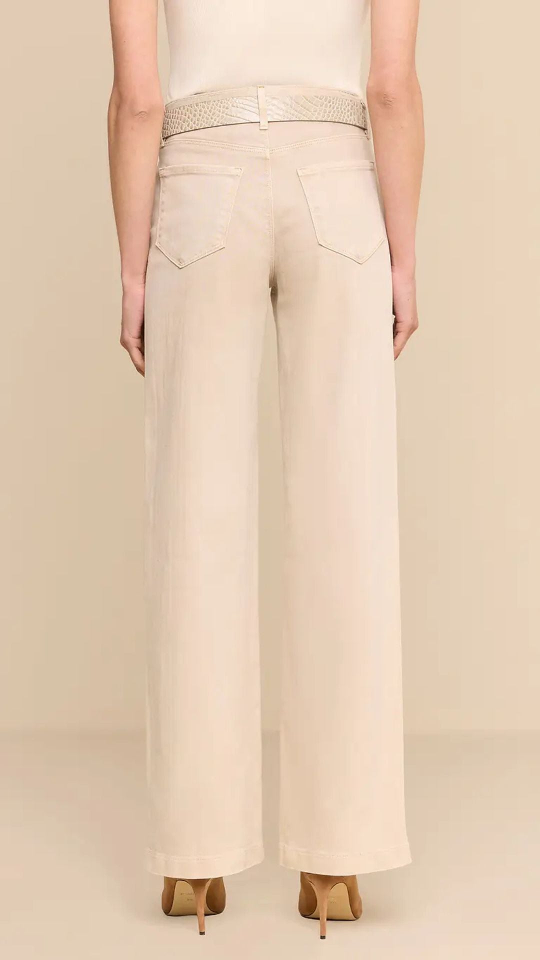Scottie Wide-Leg Jean Bisscuit - L'Agence