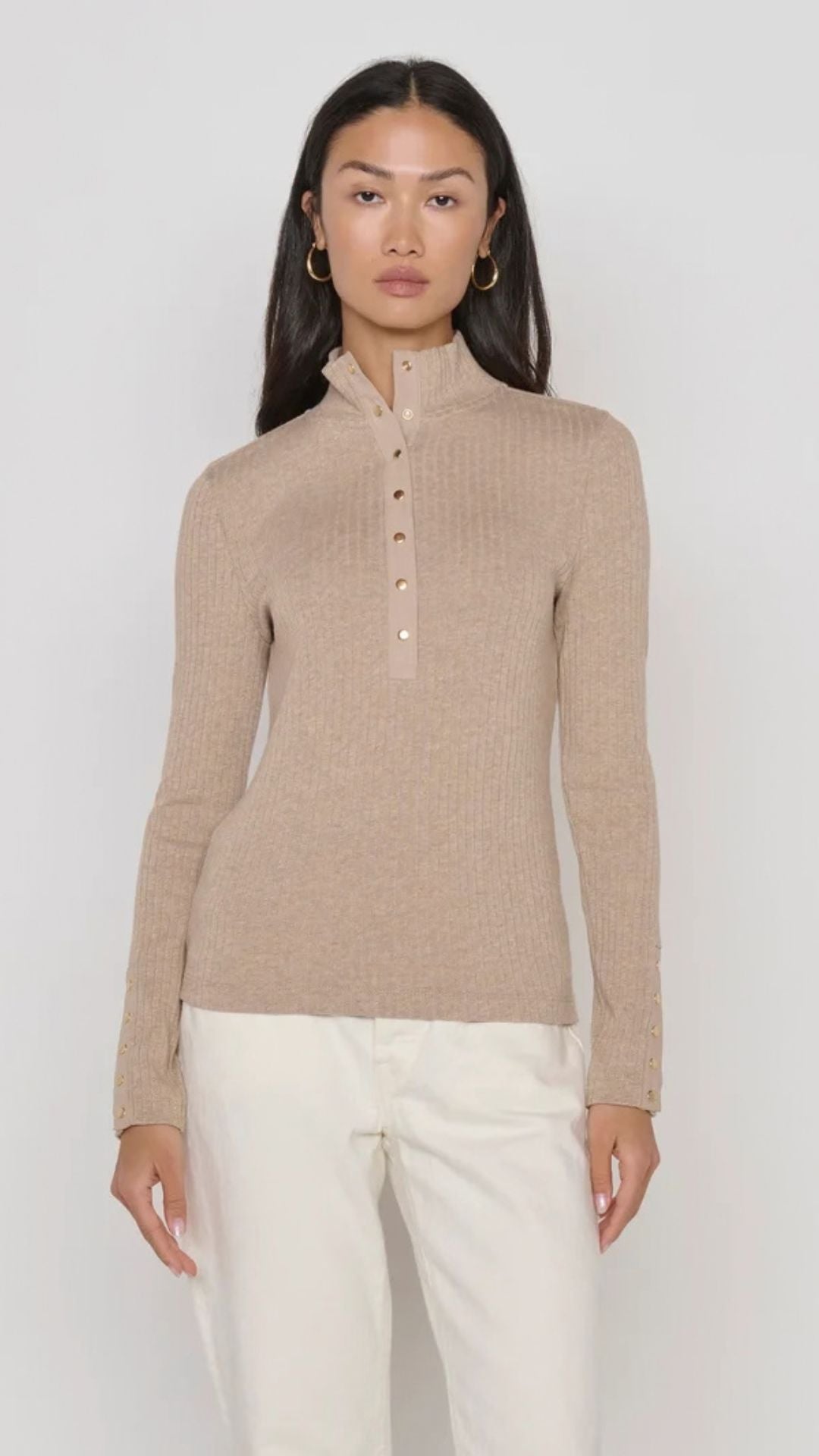 Sheila Top Heather Oatmeal - Nation Ltd.