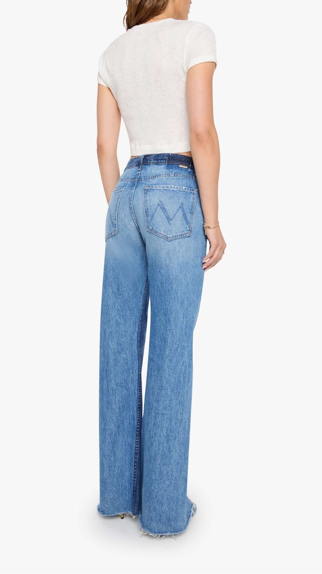 The Bookie Slit Twist Heel Fray Double Take - Mother Denim