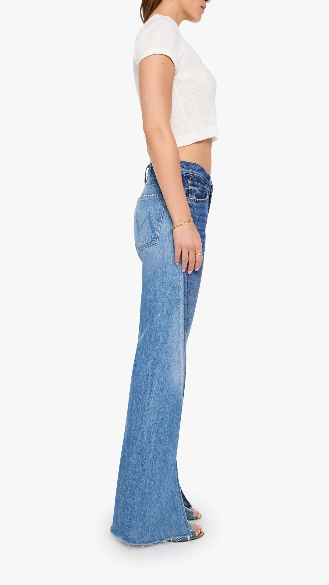The Bookie Slit Twist Heel Fray Double Take - Mother Denim