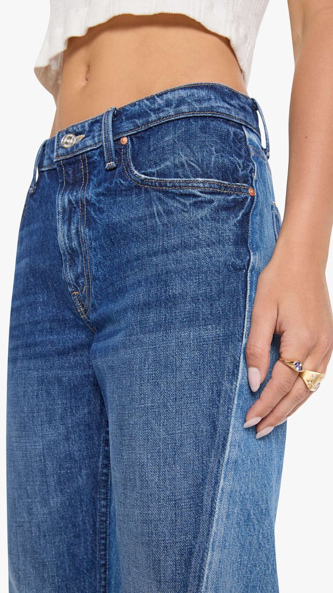The Bookie Slit Twist Heel Fray Double Take - Mother Denim