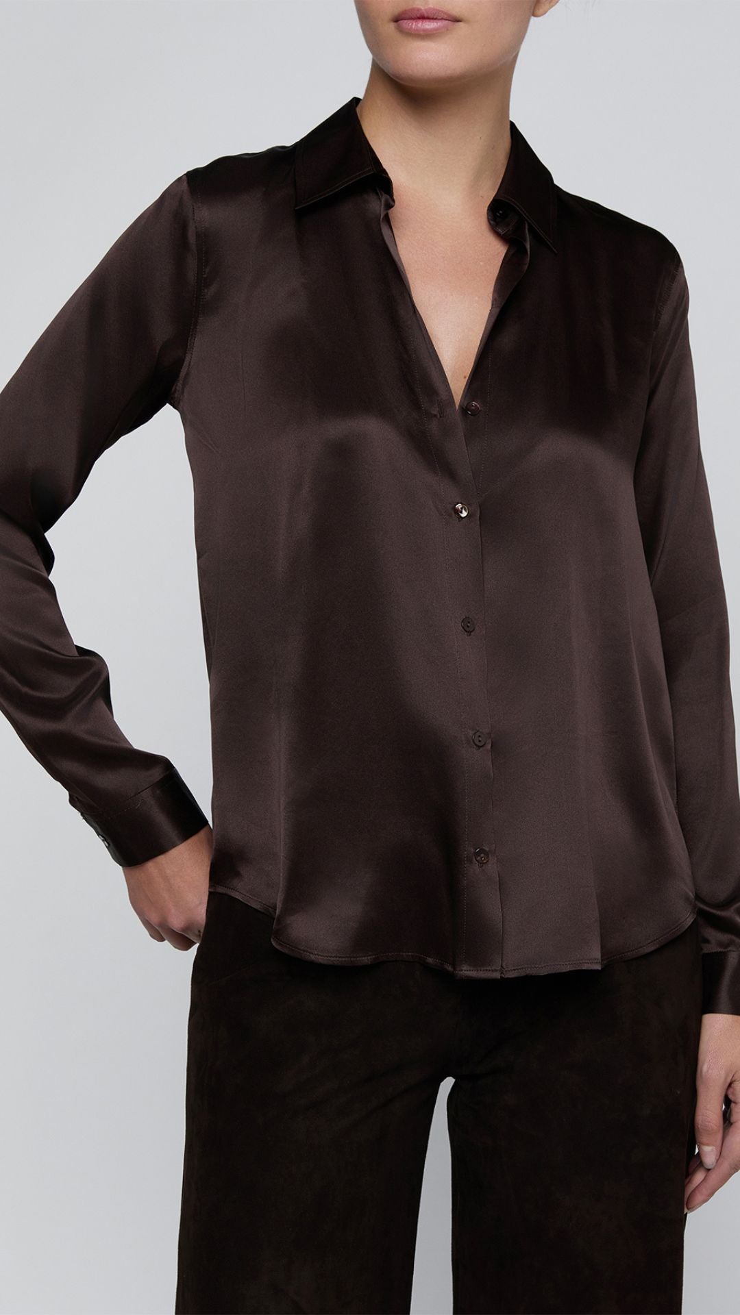 Tyler Silk Blouse Dark Java - L'Agence