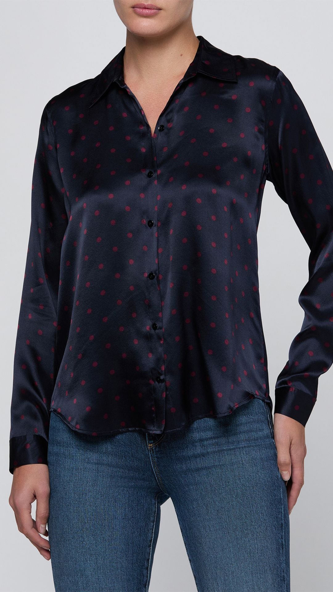 Tyler Silk Blouse Midnight Deep Sangria - L'Agence