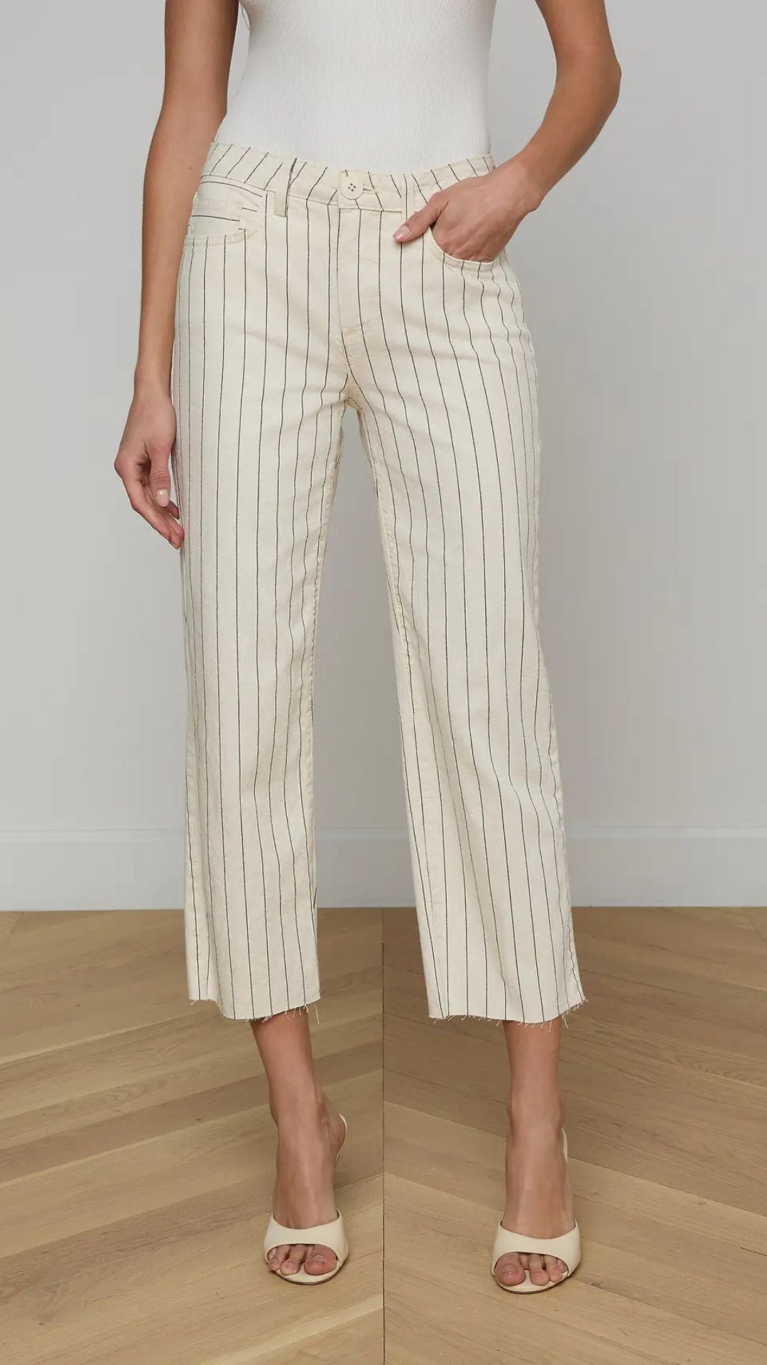 Wanda Cropped Wide-Leg High Rise Pant - L'Agence