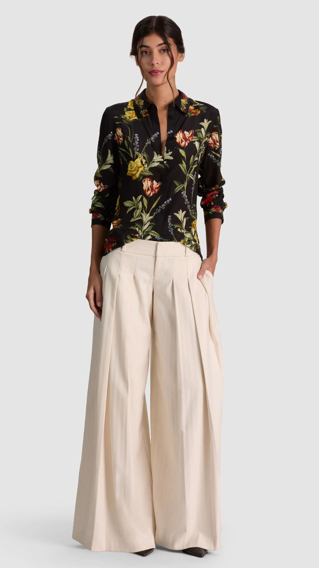 Willa Silk Blouse Black - Alice and Olivia