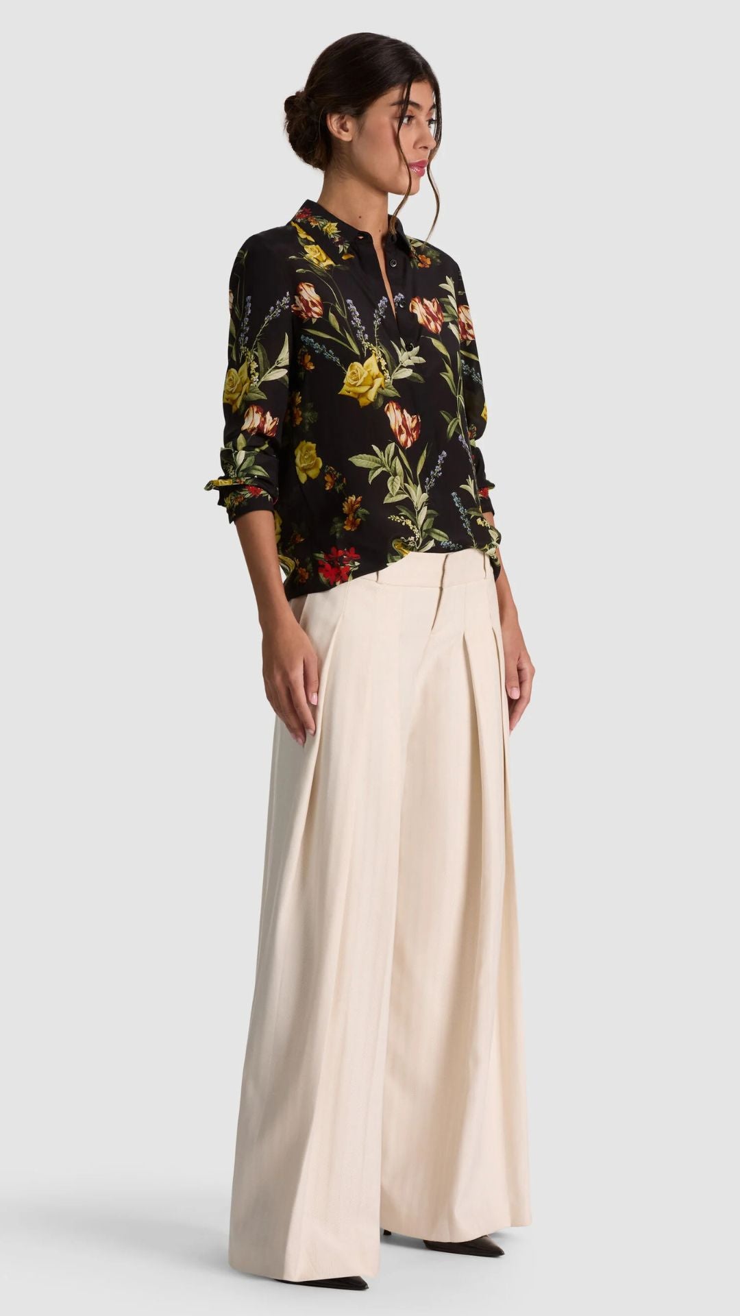 Willa Silk Blouse Black - Alice and Olivia