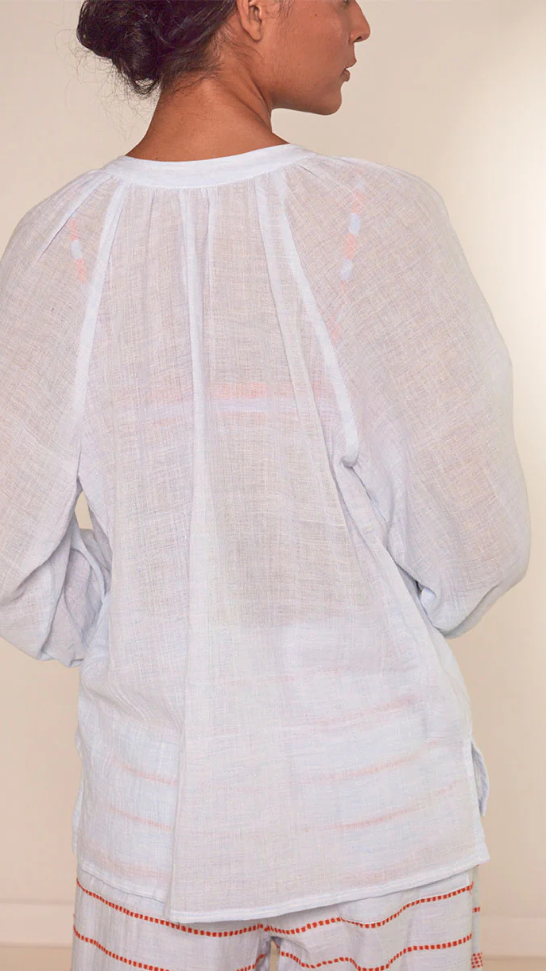 MITA Button Up Blouse | Nefas Sky - LemLem