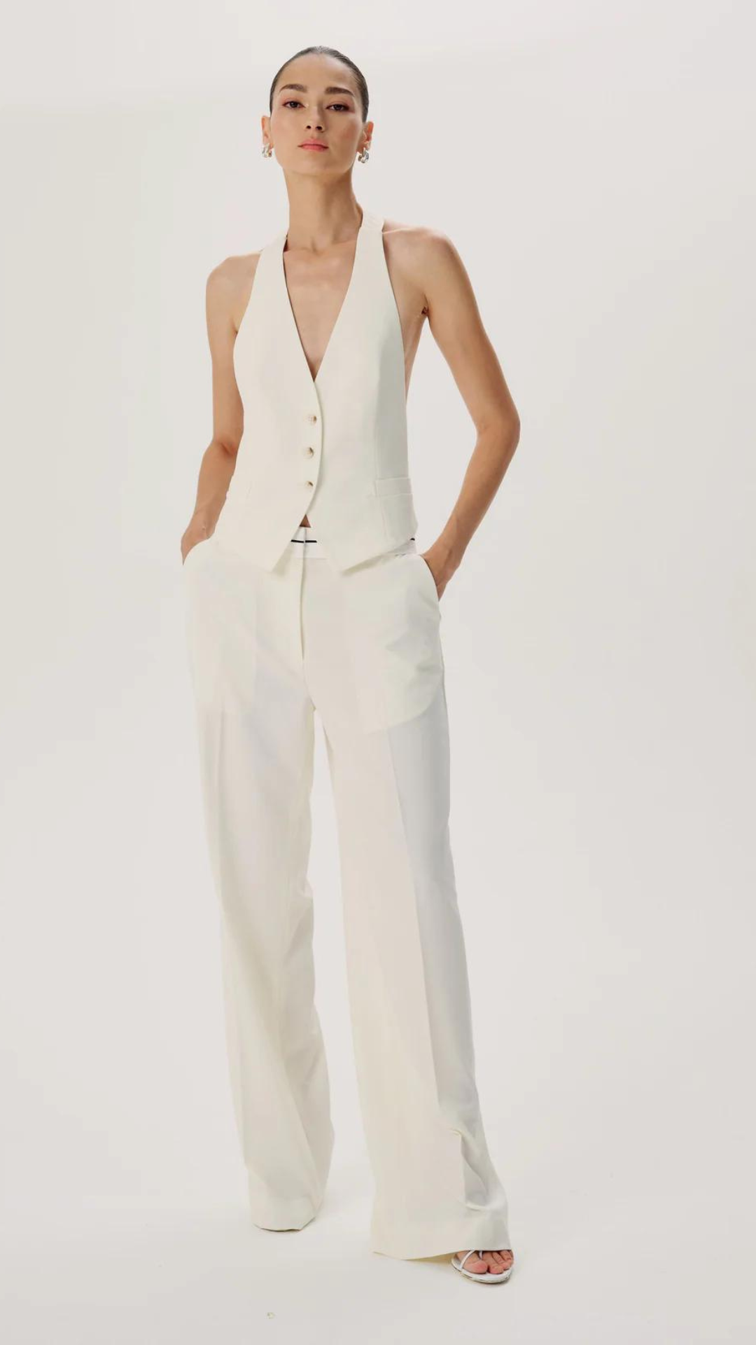 98 Wide-Leg Twill Suiting Pant - Ronny Kobo